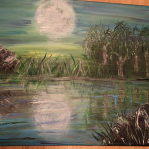 Moonlit riverbank