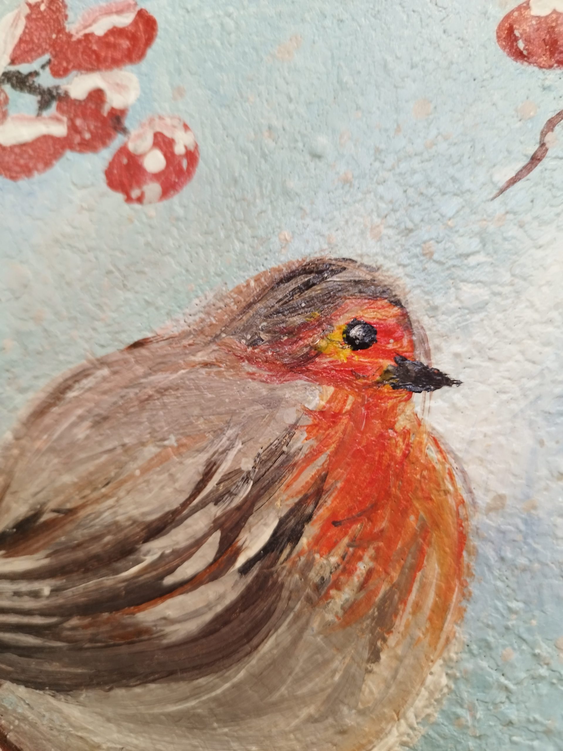 Robin on a snowy branch - Image 5