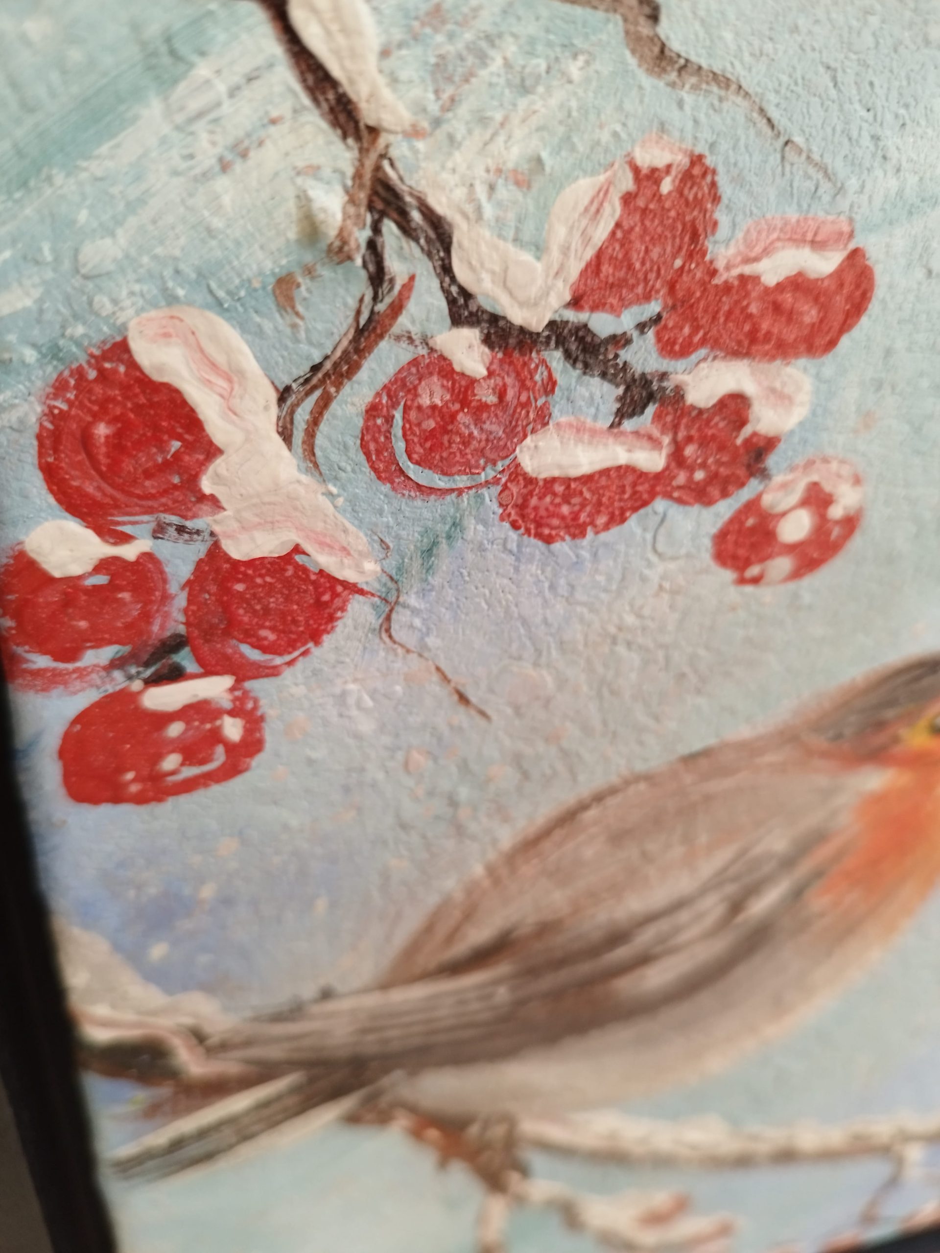 Robin on a snowy branch - Image 8