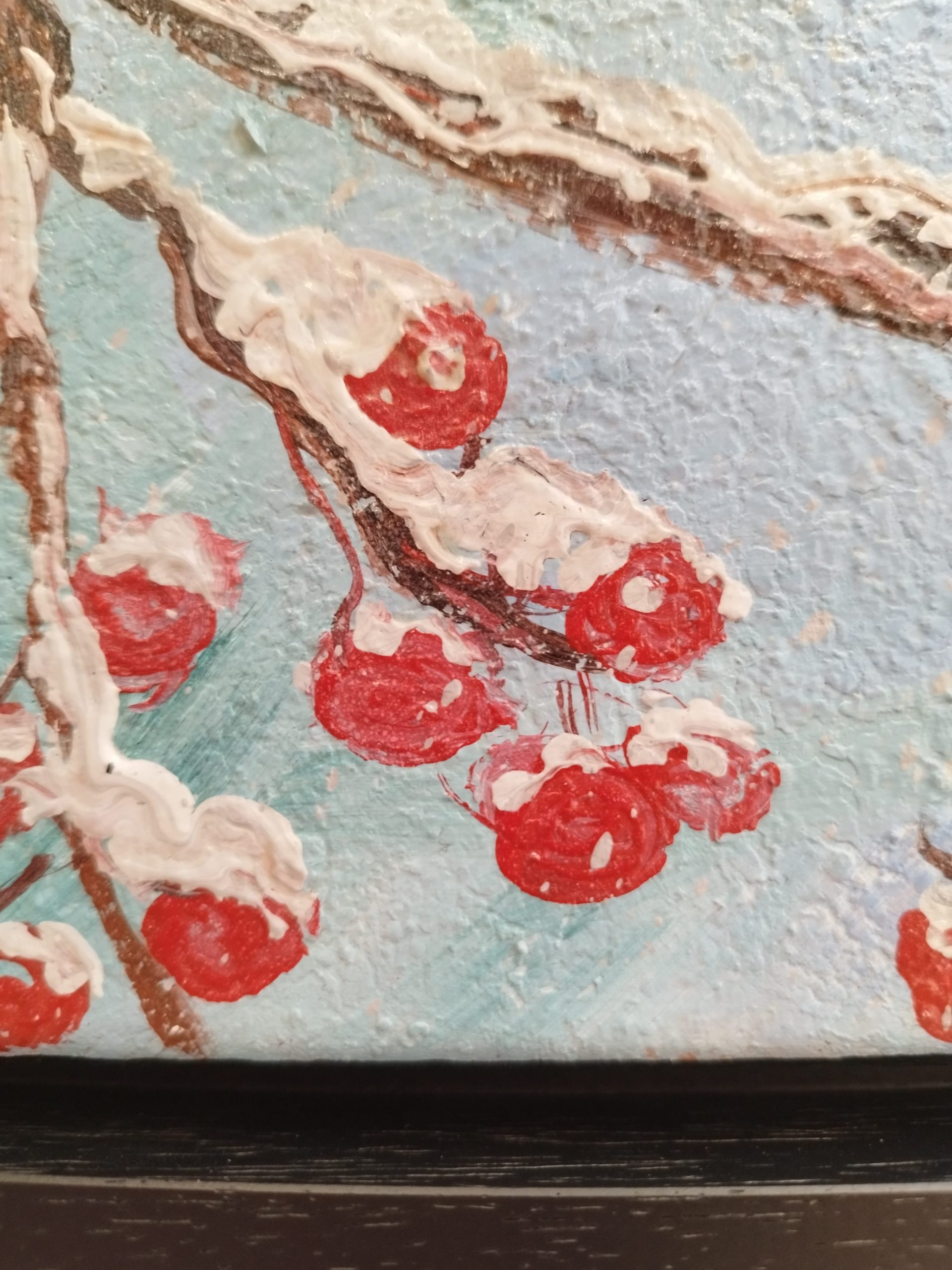 Robin on a snowy branch - Image 12